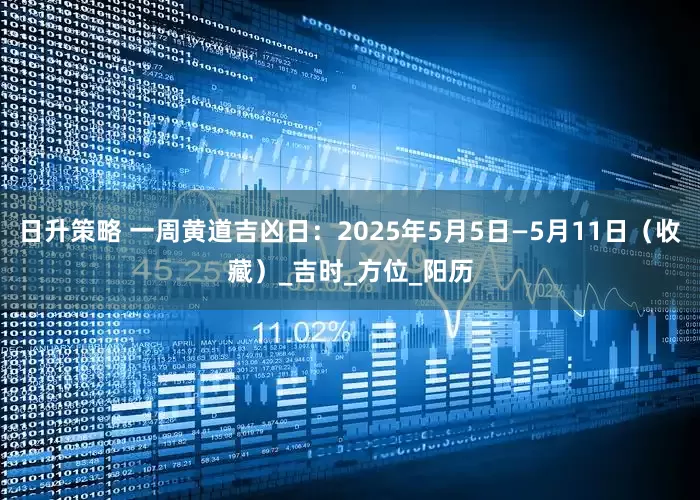 日升策略 一周黄道吉凶日：2025年5月5日—5月11日（收藏）_吉时_方位_阳历